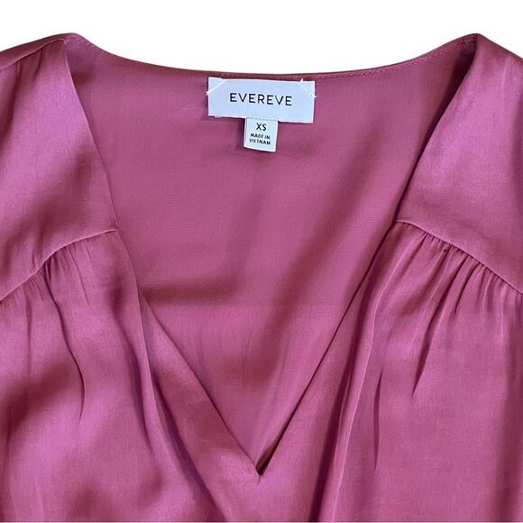 Evereve Women’s Sz XS NWT Shiloh Satin Long Sleeve Mini Dress Dusty Rose $118 - Picture 6 of 13
